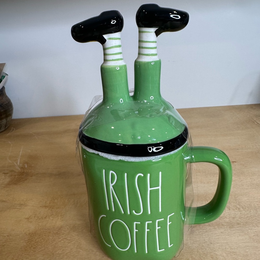 Rae Dunn Green Irish Coffee Mug /2 pieces. Brand New!